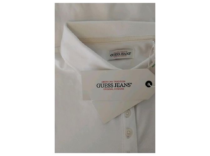 Polo sem mangas de algodão branco Guess - vista 7