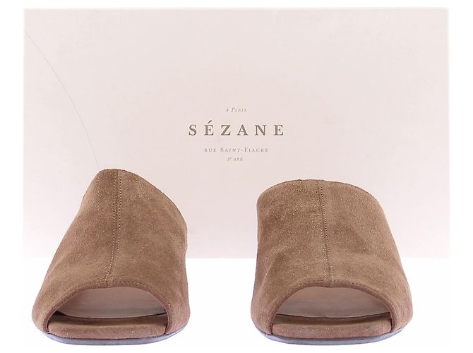 SéZane Mules High Bruna em couro Camelo - vista 8