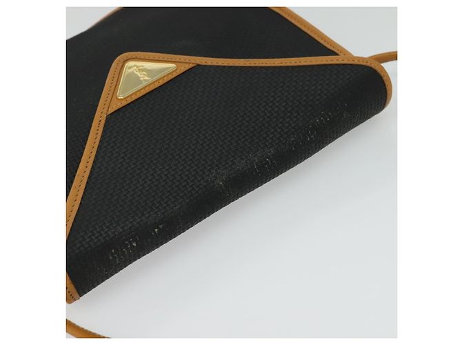 Autre Marque SAINT LAURENT Bolsa de ombro em couro preto e dourado - vista 6
