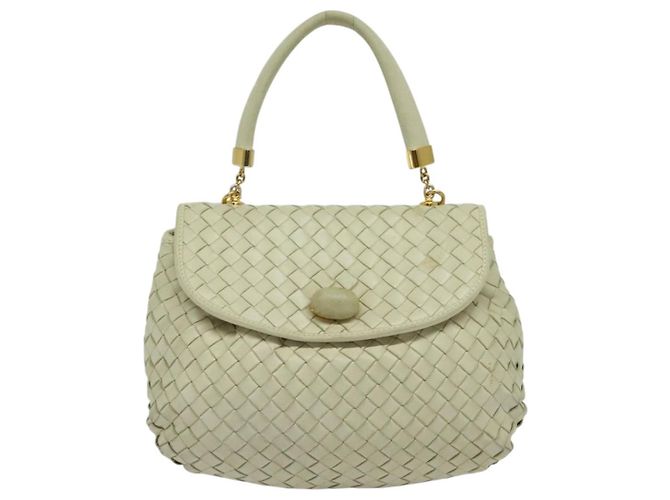 BOTTEGA VENETA INTRECCIATO Hand Bag Leather 2way White Gold - vista 13