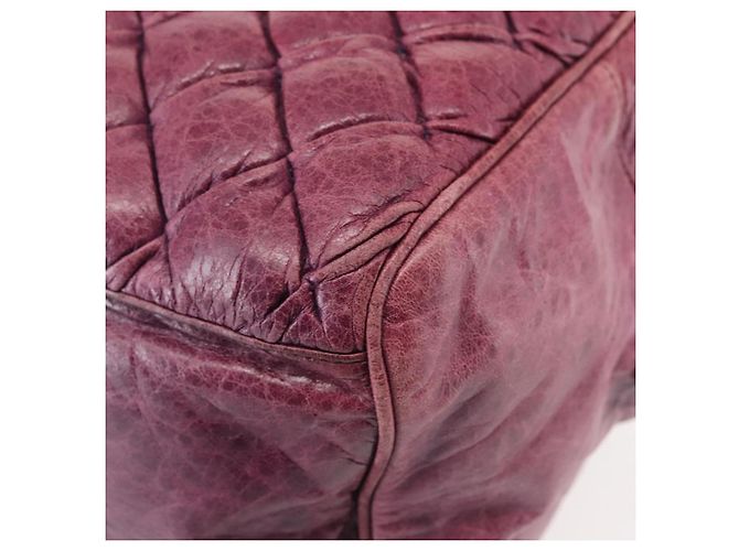 BALENCIAGA The Matelasse Hand Bag Leather Purple Silver 168031 - vista 15