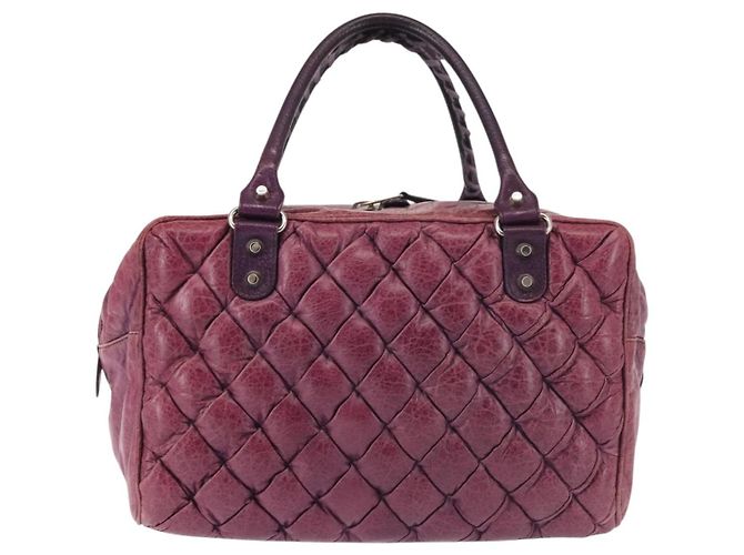 BALENCIAGA The Matelasse Hand Bag Leather Purple Silver 168031 - vista 2