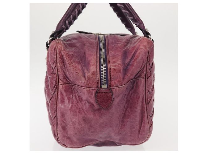 BALENCIAGA The Matelasse Hand Bag Leather Purple Silver 168031 - vista 3