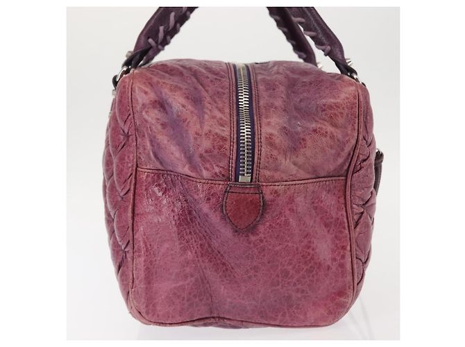 BALENCIAGA The Matelasse Hand Bag Leather Purple Silver 168031 - vista 4
