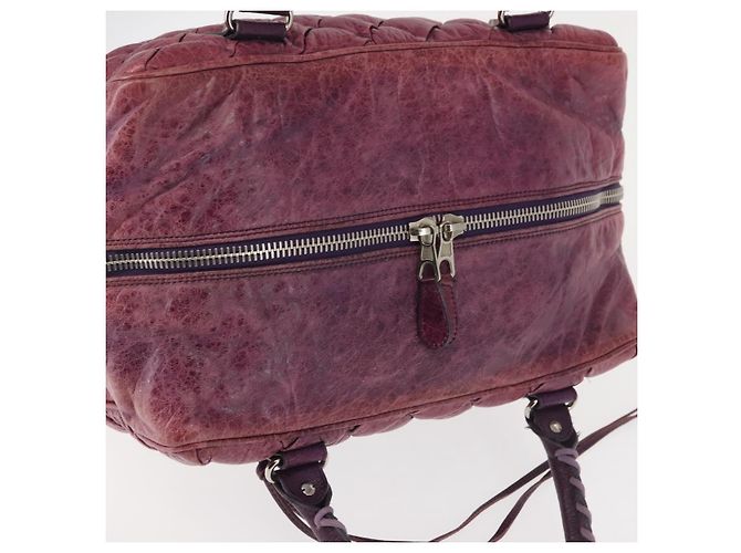 BALENCIAGA The Matelasse Hand Bag Leather Purple Silver 168031 - vista 7