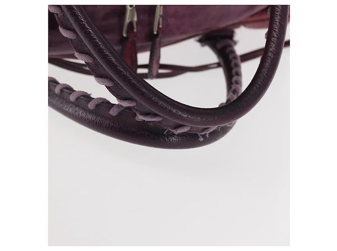 BALENCIAGA The Matelasse Hand Bag Leather Purple Silver 168031 - vista 8