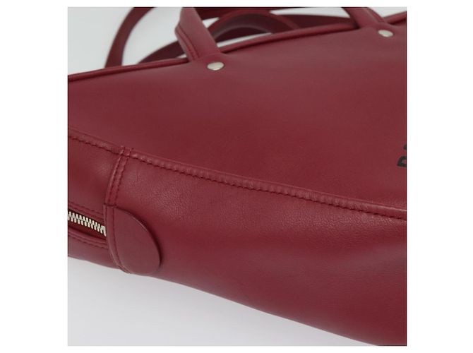BALENCIAGA Triangle Duffel Hand Bag Leather 2way Red 476975 - vista 15