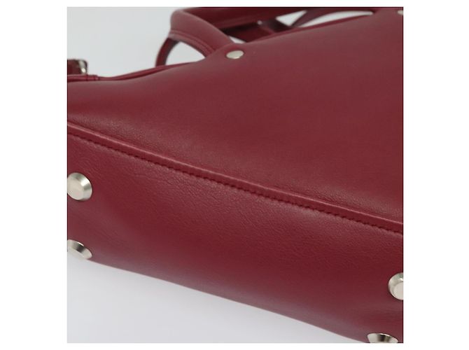 BALENCIAGA Triangle Duffel Hand Bag Leather 2way Red 476975 - vista 17