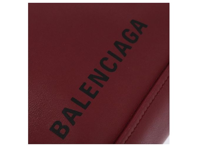BALENCIAGA Triangle Duffel Hand Bag Leather 2way Red 476975 - vista 19