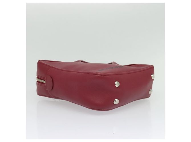 BALENCIAGA Triangle Duffel Hand Bag Leather 2way Red 476975 - vista 5