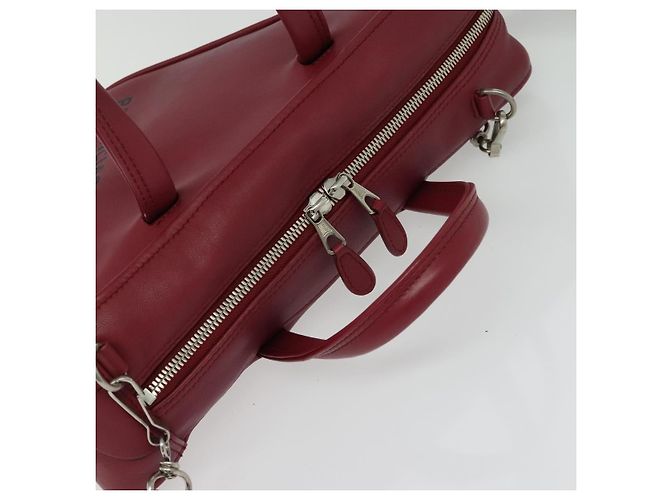 BALENCIAGA Triangle Duffel Hand Bag Leather 2way Red 476975 - vista 6