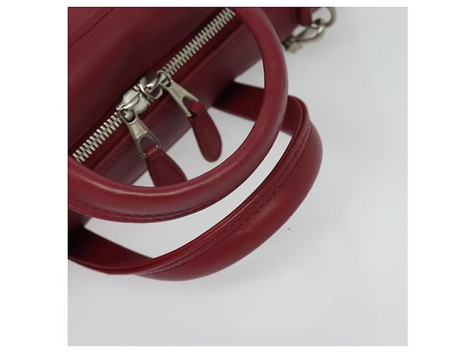 BALENCIAGA Triangle Duffel Hand Bag Leather 2way Red 476975 - vista 7