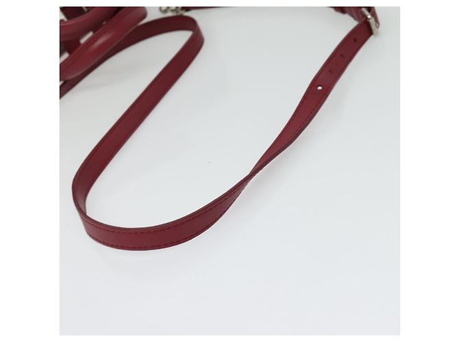 BALENCIAGA Triangle Duffel Hand Bag Leather 2way Red 476975 - vista 9