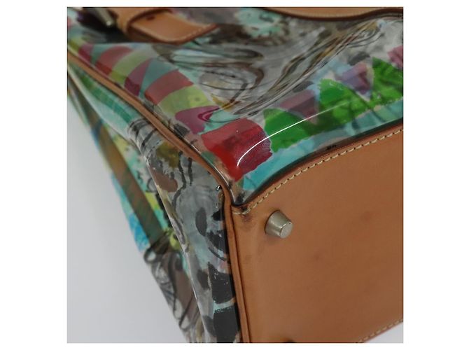 PRADA Tote Bag Vinyl Leather Clear Multicolor Silver BR2515 - vista 14