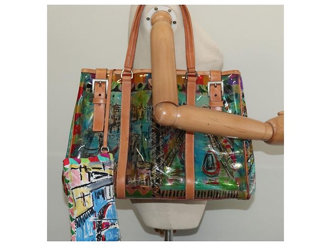 PRADA Tote Bag Vinyl Leather Clear Multicolor Silver BR2515 - vista 27
