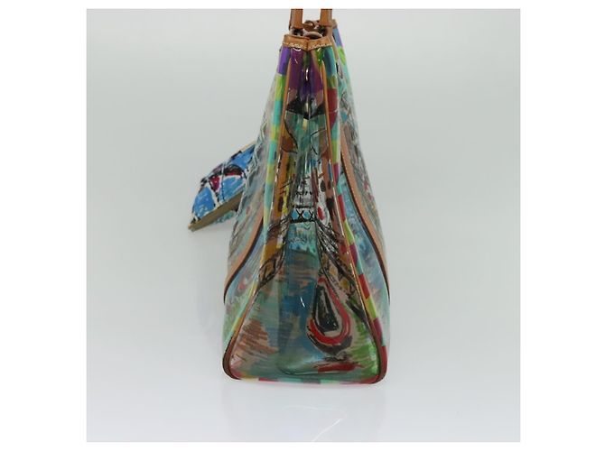 PRADA Tote Bag Vinyl Leather Clear Multicolor Silver BR2515 - vista 4