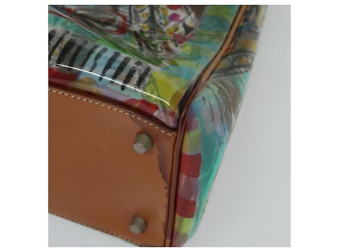 PRADA Tote Bag Vinyl Leather Clear Multicolor Silver BR2515 - vista 9