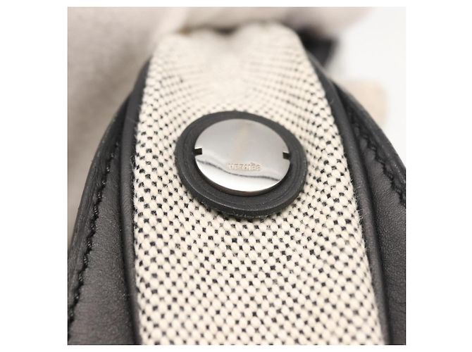 Hermès HERMES Sac Luco MM Shoulder Bag Canvas Leather Gray Black Silver - vista 17