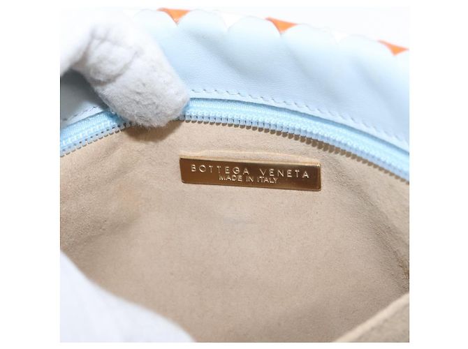 BOTTEGA VENETA INTRECCIATO Shoulder Bag Leather Light Blue Gold - vista 18