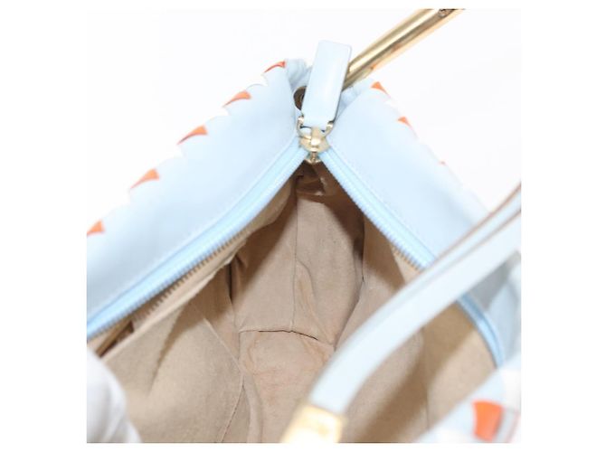 BOTTEGA VENETA INTRECCIATO Shoulder Bag Leather Light Blue Gold - vista 19