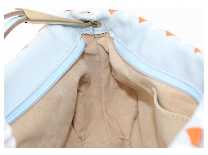 BOTTEGA VENETA INTRECCIATO Shoulder Bag Leather Light Blue Gold - vista 20