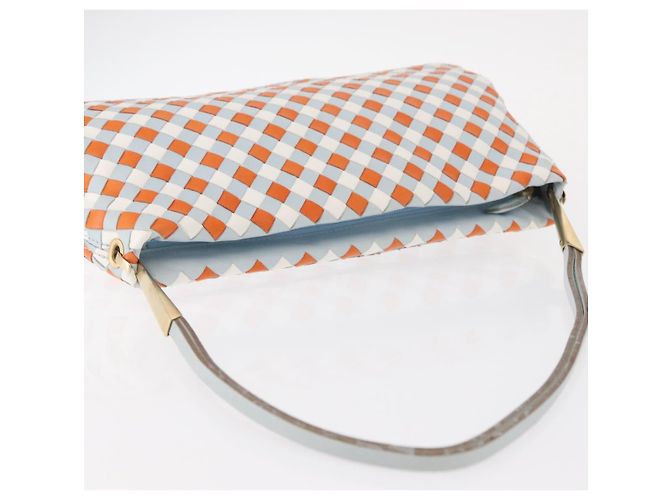 BOTTEGA VENETA INTRECCIATO Shoulder Bag Leather Light Blue Gold - vista 6