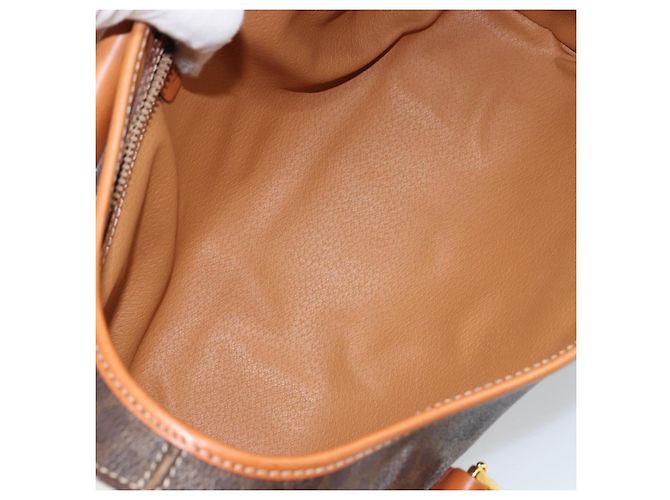 Céline CELINE Macadam Canvas Hand Bag PVC Leather Brown - vista 10