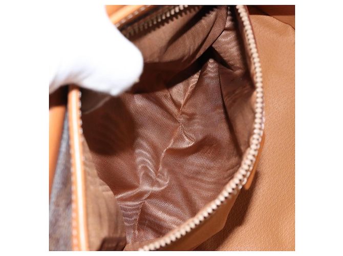 Céline CELINE Macadam Canvas Hand Bag PVC Leather Brown - vista 11