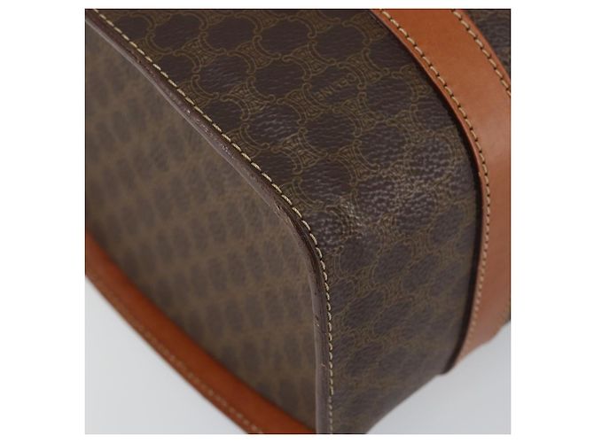 Céline CELINE Macadam Canvas Hand Bag PVC Leather Brown - vista 14