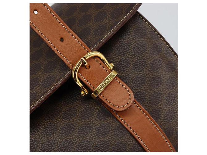 Céline CELINE Macadam Canvas Hand Bag PVC Leather Brown - vista 18