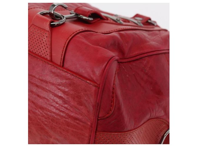 BALENCIAGA Hand Bag Leather Red Silver - vista 14