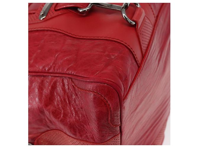BALENCIAGA Hand Bag Leather Red Silver - vista 15