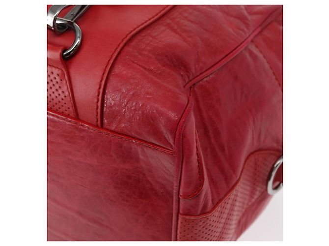 BALENCIAGA Hand Bag Leather Red Silver - vista 16