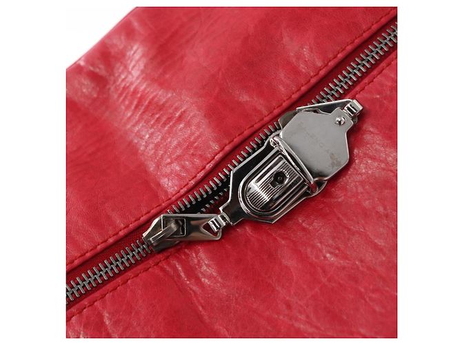 BALENCIAGA Hand Bag Leather Red Silver - vista 17