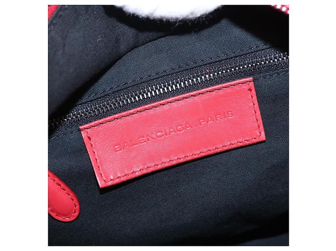 BALENCIAGA Hand Bag Leather Red Silver - vista 18