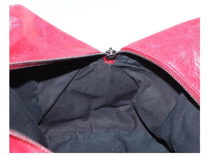 BALENCIAGA Hand Bag Leather Red Silver - vista 19
