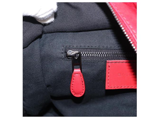 BALENCIAGA Hand Bag Leather Red Silver - vista 21