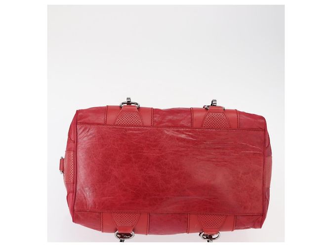 BALENCIAGA Hand Bag Leather Red Silver - vista 5