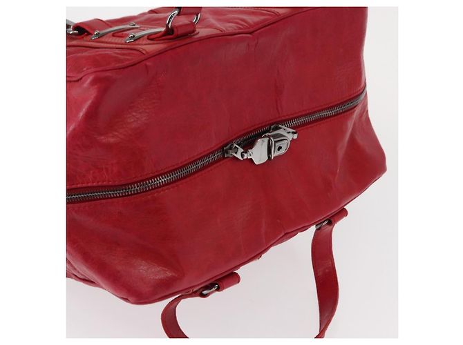 BALENCIAGA Hand Bag Leather Red Silver - vista 6