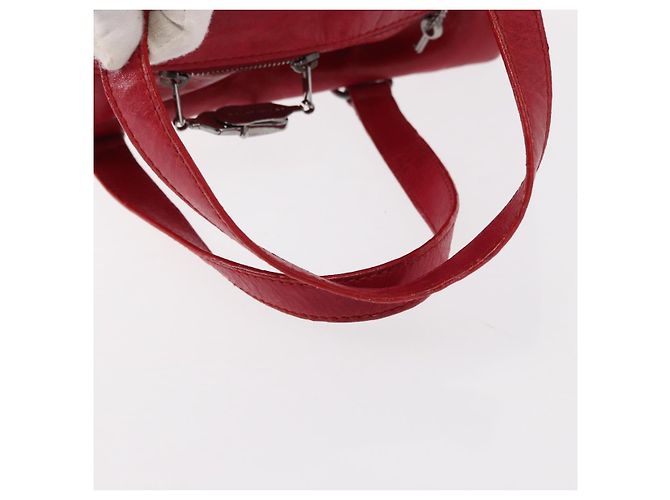 BALENCIAGA Hand Bag Leather Red Silver - vista 7