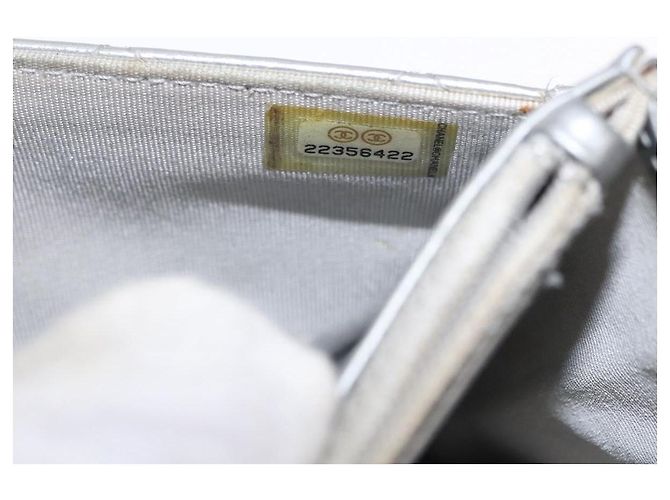 CHANEL Matelasse Chain Wallet Cuir Silver CC - vue 12