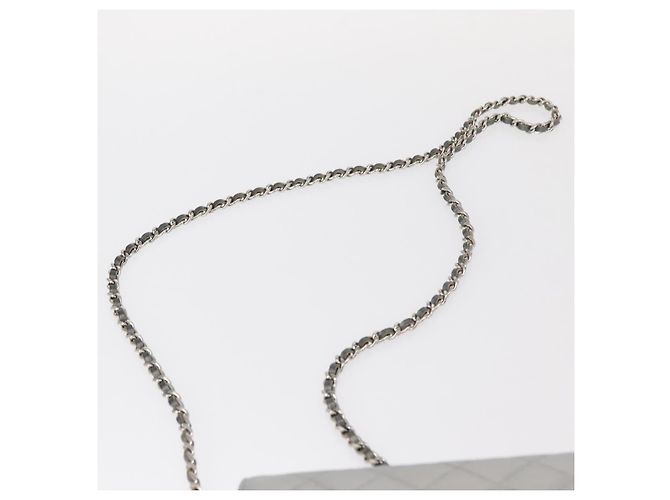 CHANEL Matelasse Chain Wallet Cuir Silver CC - vue 14