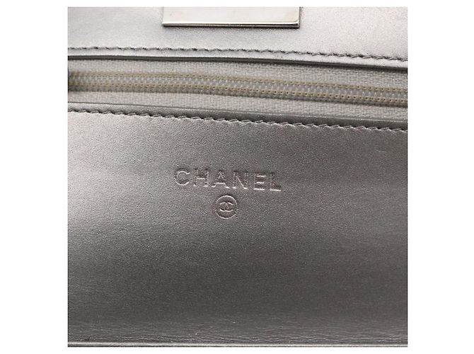 CHANEL Matelasse Chain Wallet Cuir Silver CC - vue 20
