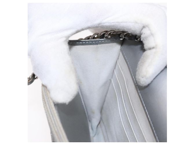 CHANEL Matelasse Chain Wallet Cuir Silver CC - vue 22