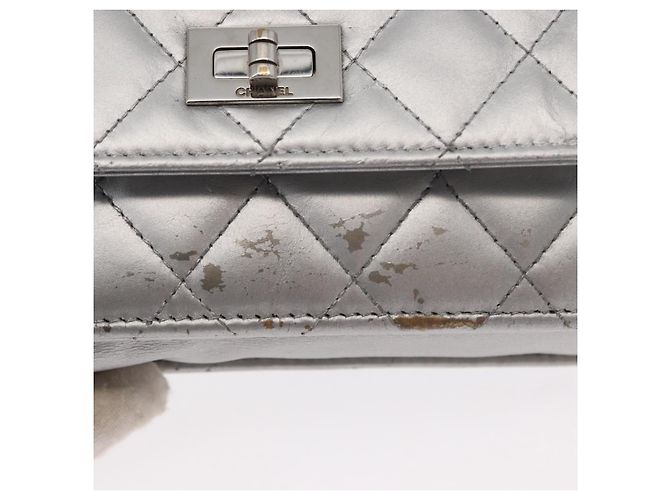 CHANEL Matelasse Chain Wallet Cuir Silver CC - vue 9