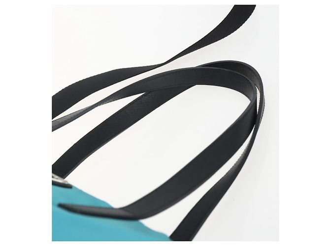 PRADA Tote Bag Nylon 2way Turquoise Blue Silver - vista 14