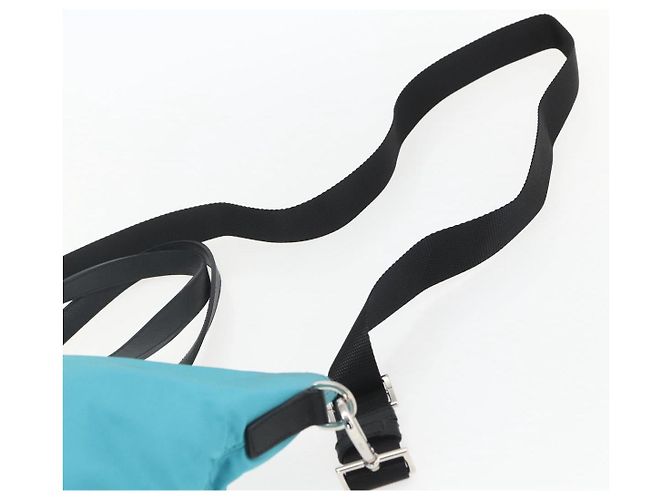 PRADA Tote Bag Nylon 2way Turquoise Blue Silver - vista 15
