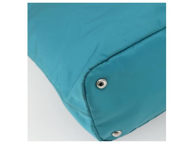 PRADA Tote Bag Nylon 2way Turquoise Blue Silver - vista 16