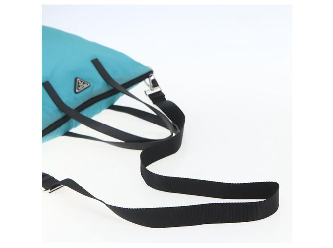 PRADA Tote Bag Nylon 2way Turquoise Blue Silver - vista 8