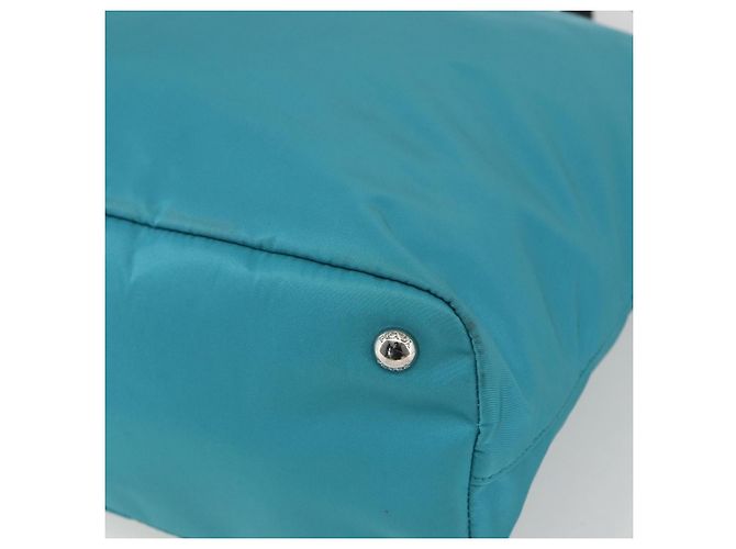 PRADA Tote Bag Nylon 2way Turquoise Blue Silver - vista 9